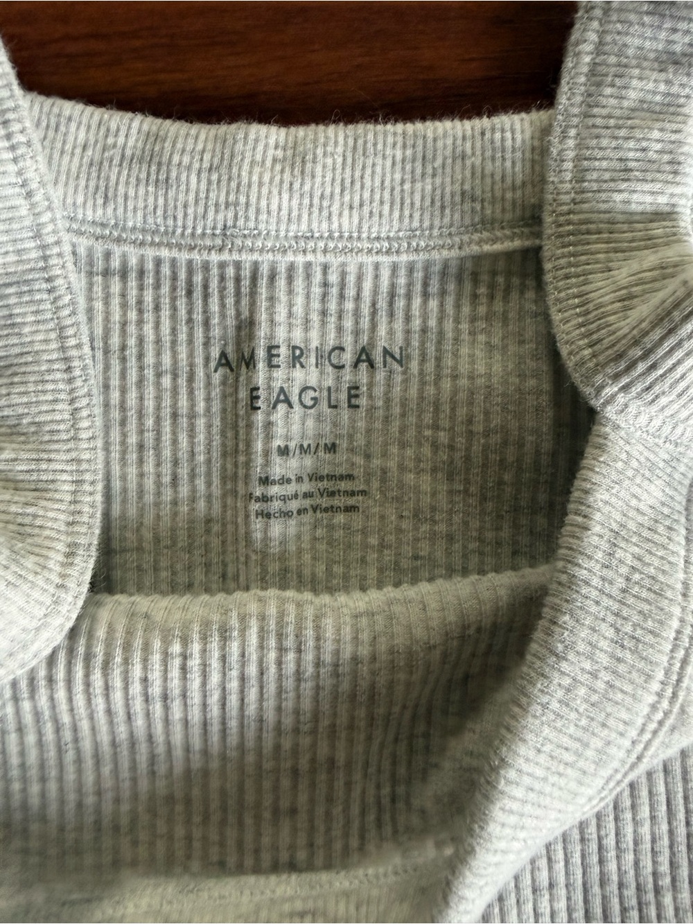 American Eagle Outfitters Ribbed Square Neck Tank -‎ Light Beige - Picture 2 of 7